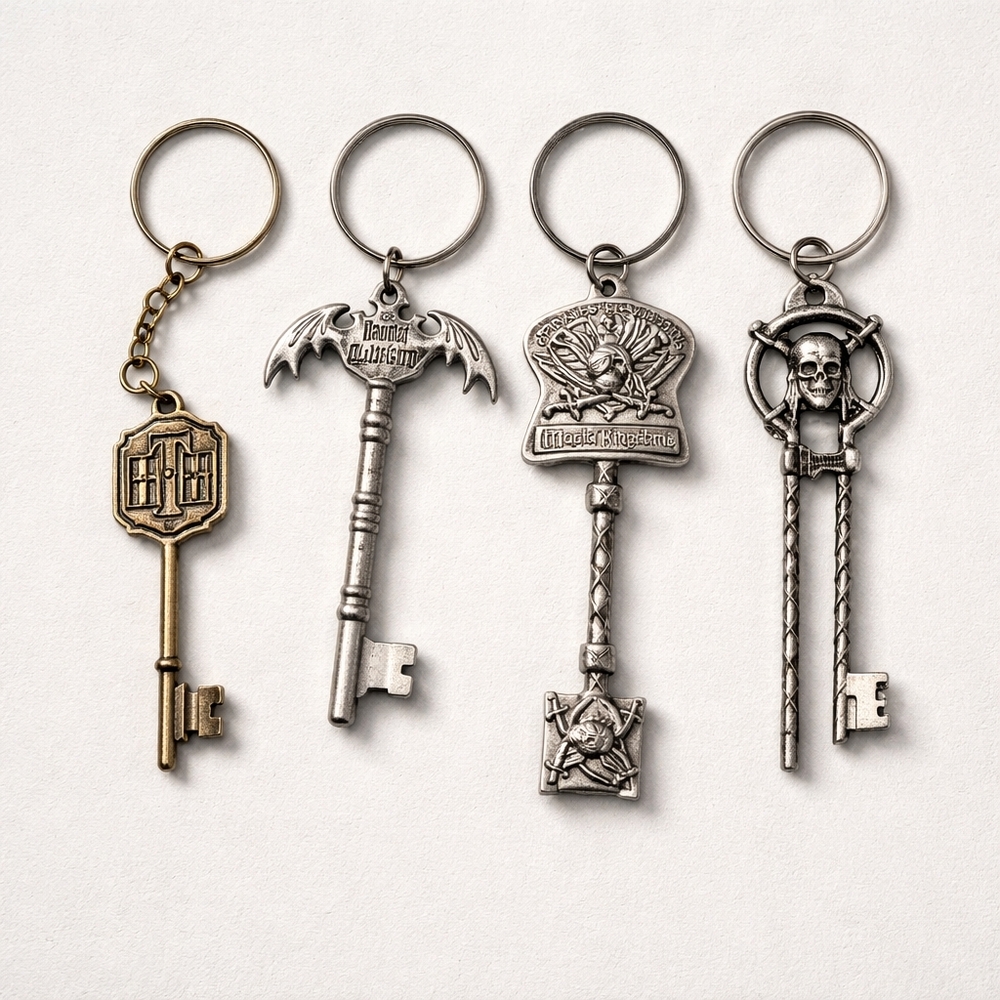 Disney Vintage-Inspired Metal Keychains, Like New! Rare